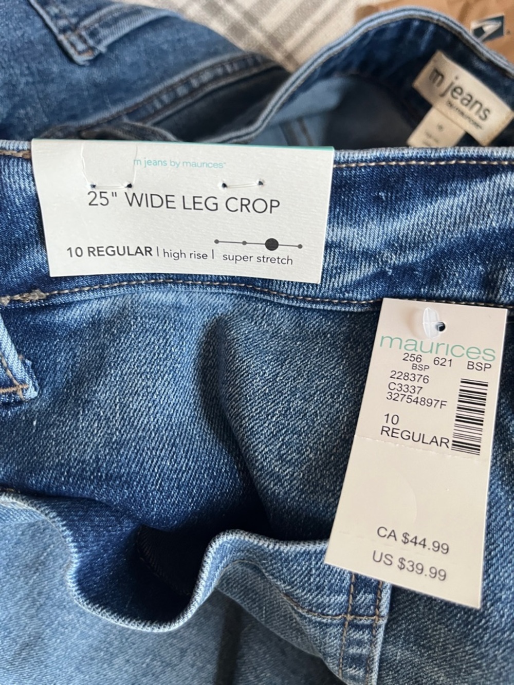 Maurices Dark Blue Wide Leg Cropped Jeans